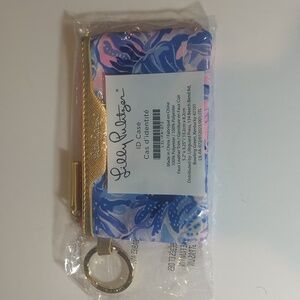 Lily Pulitzer id badge holder pink blue new